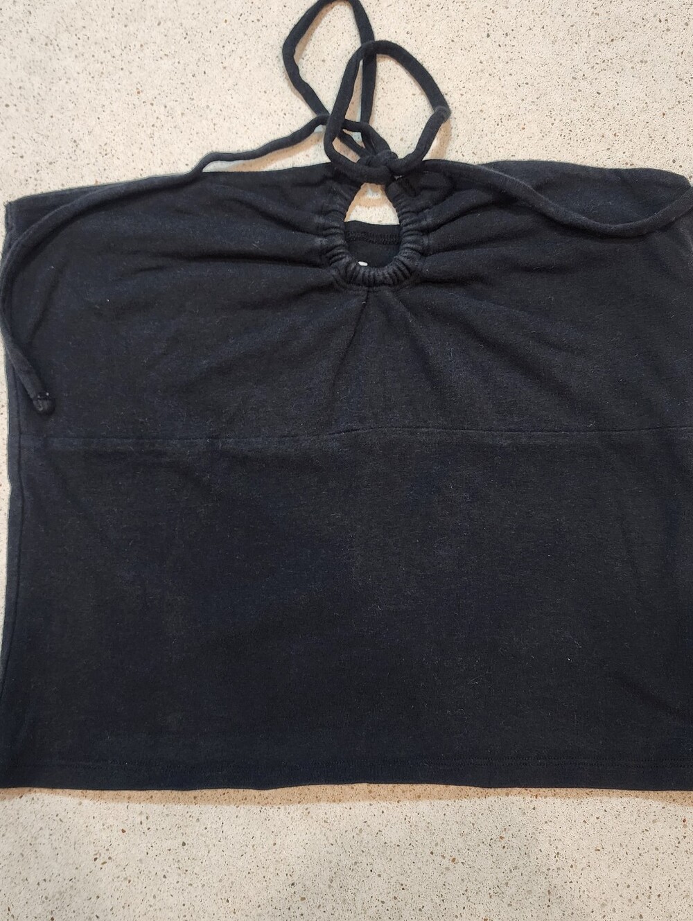 Hollister Large Faded Black Halter Tube Top with Ring Detail